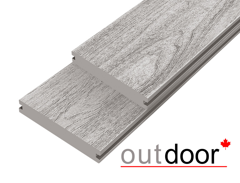 Террасная доска ДПК Outdoor 3D 140*25*500 мм. полнотелая NEVADA/CALIFORNIA серая