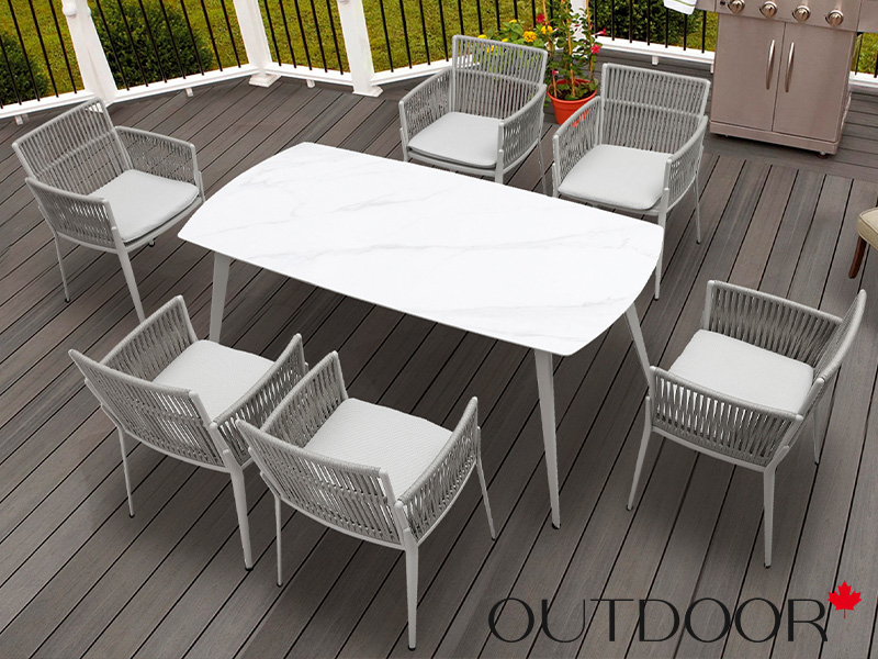 Комплект мебели OUTDOOR Неаполь (стол, 6 стульев), латте