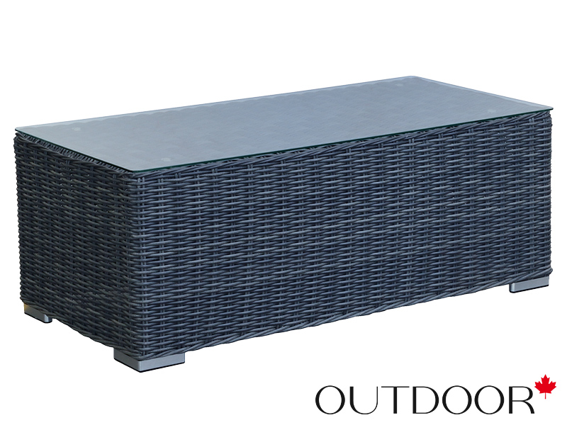 Комплект мебели из ротанга OUTDOOR Флорида (3-местный диван, 2 кресла, стол), узкое плетение, графит