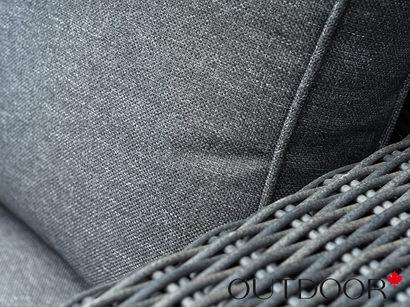 Комплект мебели из ротанга OUTDOOR Флорида (3-местный диван, 2 кресла, стол), узкое плетение, графит