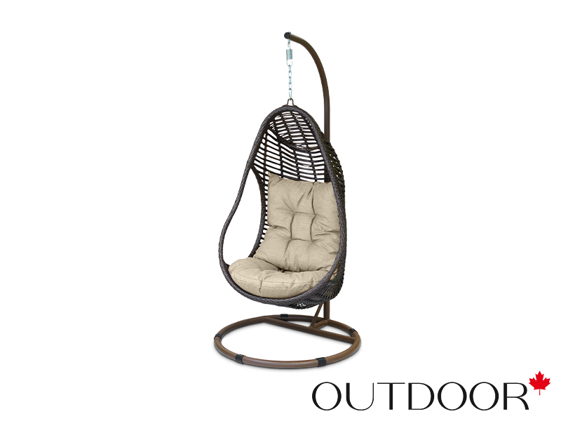 Подвесное кресло "кокон" из ротанга OUTDOOR Сорренто, коричневое