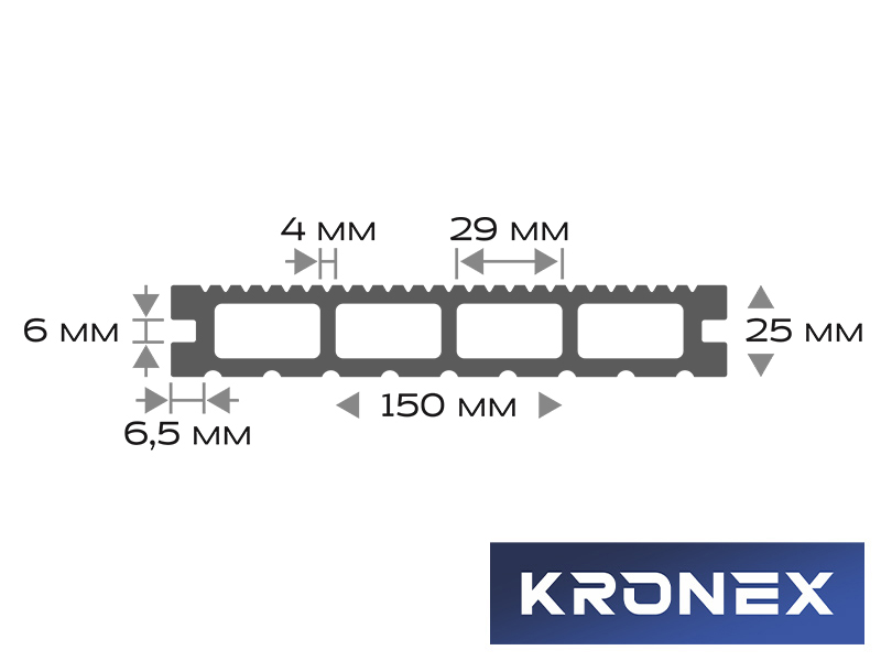 Террасная доска ДПК KRONEX INDUSTRIAL 150*25*3000 мм. вельвет мореный дуб