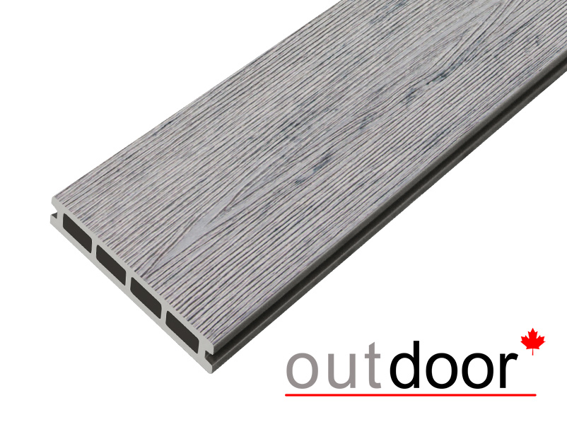 Террасная доска ДПК Outdoor 3D 150*25*4000 мм. STORM/вельвет серая микс