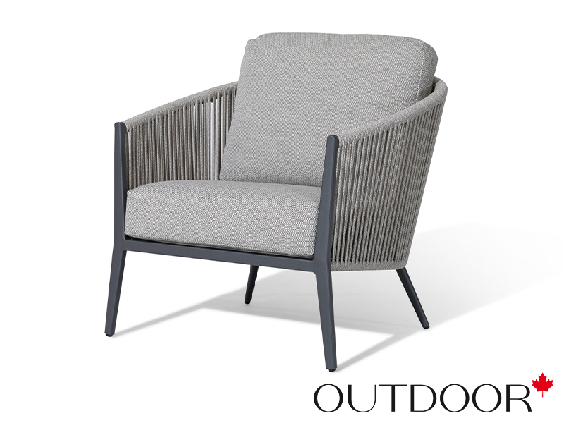 Комплект мебели из роупа OUTDOOR Аликанте (2-местный диван, 2 кресла, кофейный стол), серый микс