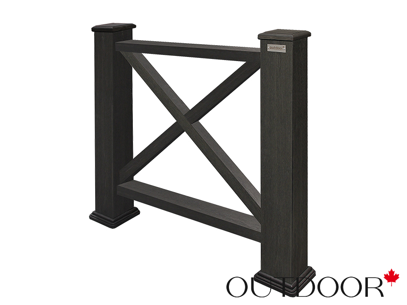 Ограждение из ДПК Outdoor "Кантри" 1000*1000 мм. 3D STORM BLACK