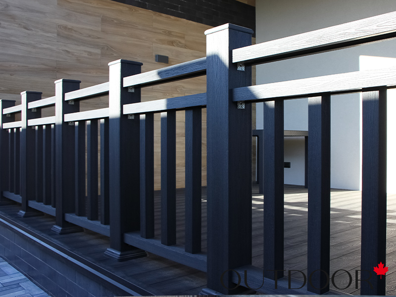 Ограждение из ДПК Outdoor "Классик плюс" 1000*1000 мм. 3D STORM BLACK