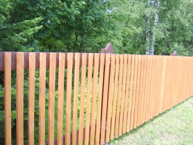 Забор из деревянного штакетника2