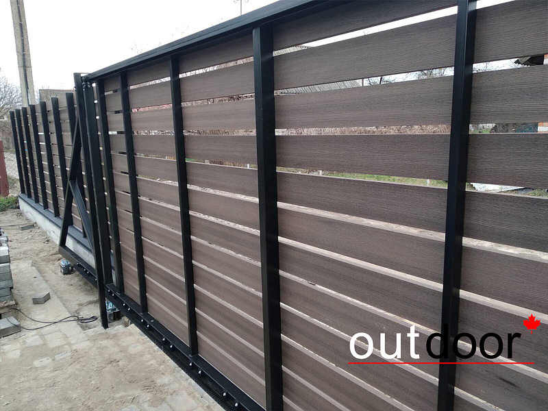 Забор, ворота и калитка из доски ДПК бренда Outdoor