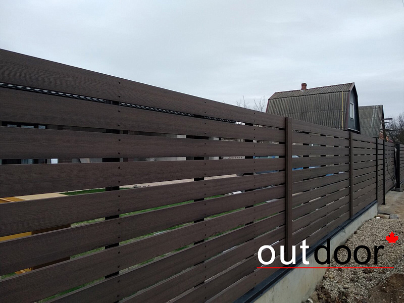 Забор, ворота и калитка из доски ДПК бренда Outdoor