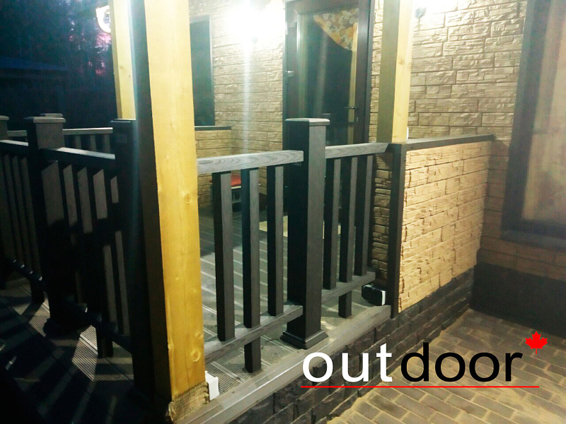 Ограждения из ДПК Outdoor для крыльца дома в Смолевичском районе.